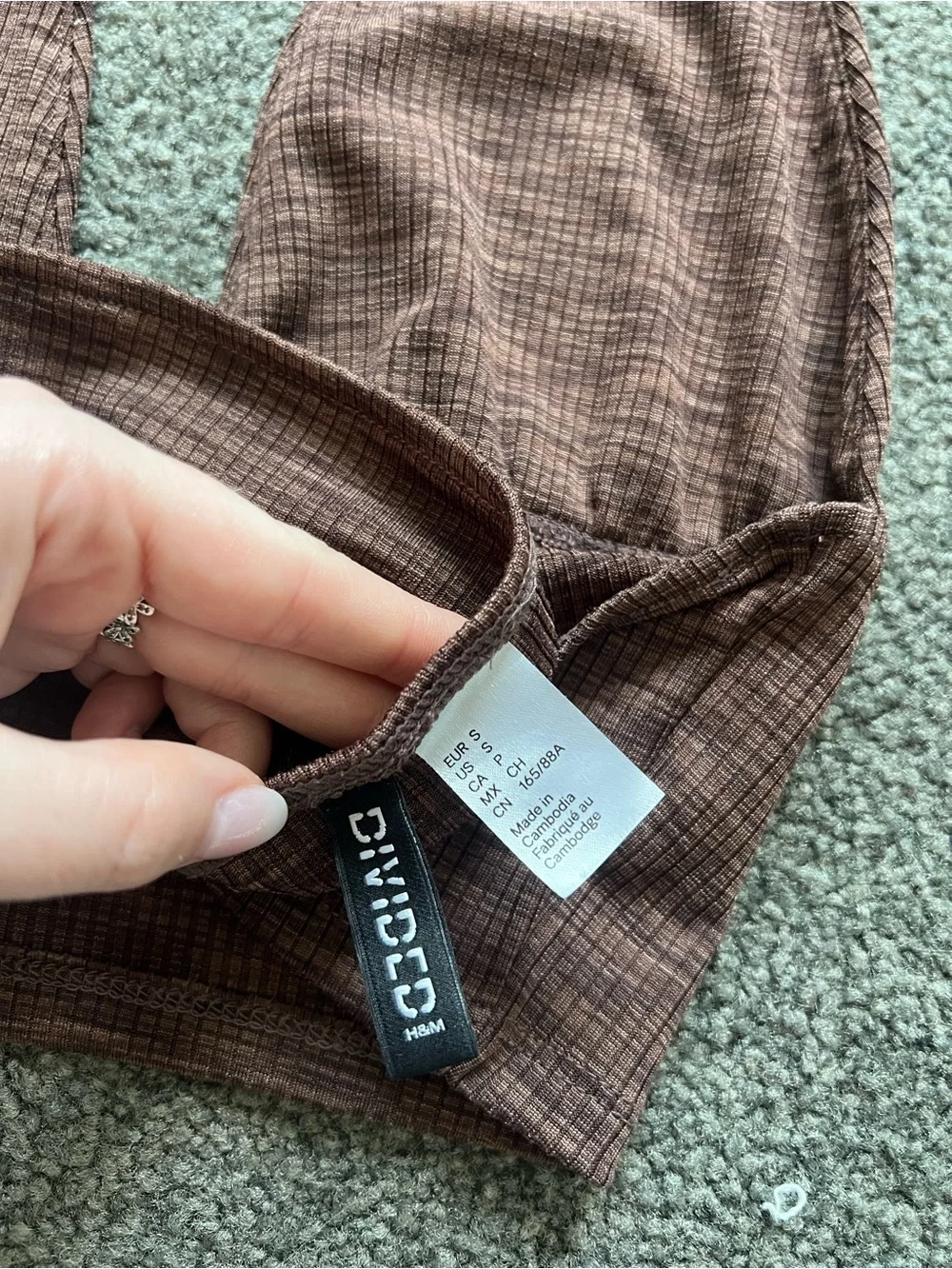 H&M Ribbed Halter Tank Top Rust - Picture 4 of 4